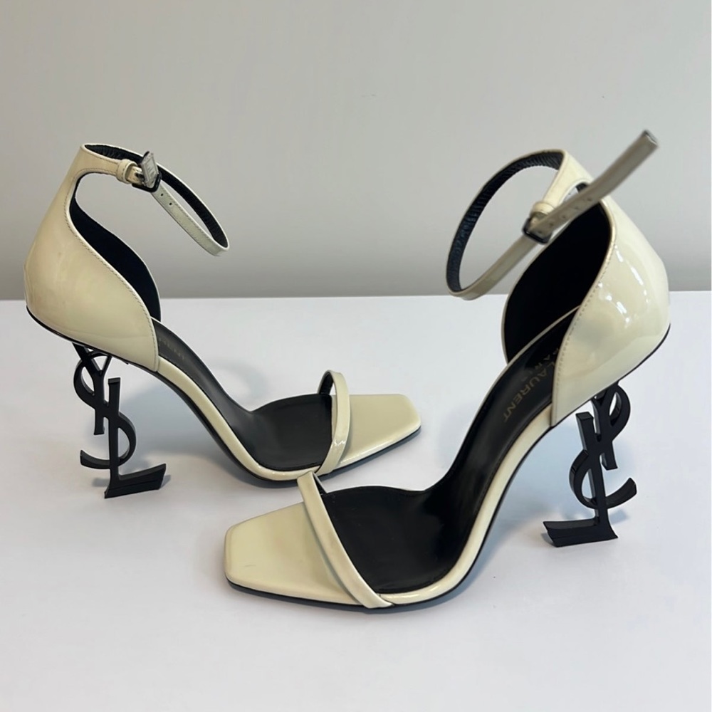 YSL Saint Laurent Opyum Patent Leather Sandal Pumps